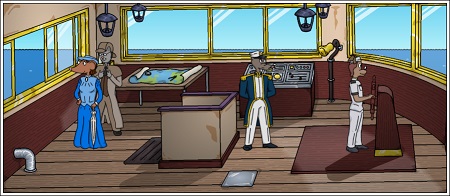 [The bridge has a light, airy feeling.  Captain Windwhistler does not.]