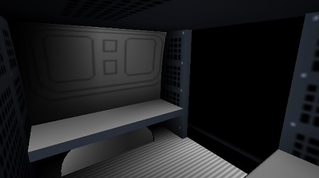 Very rough (and low res) reference texturing for the inside of the van looking out into blackest night.]
